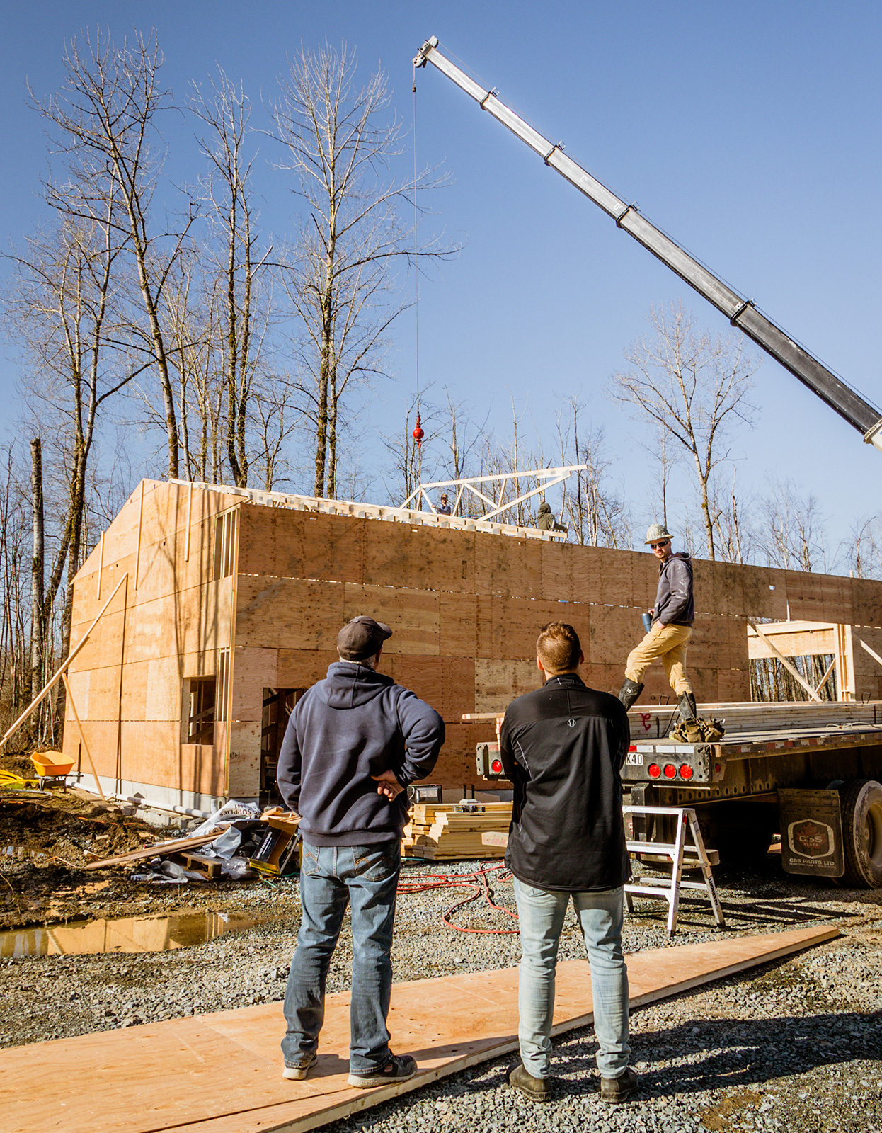 COnstructing the house frame